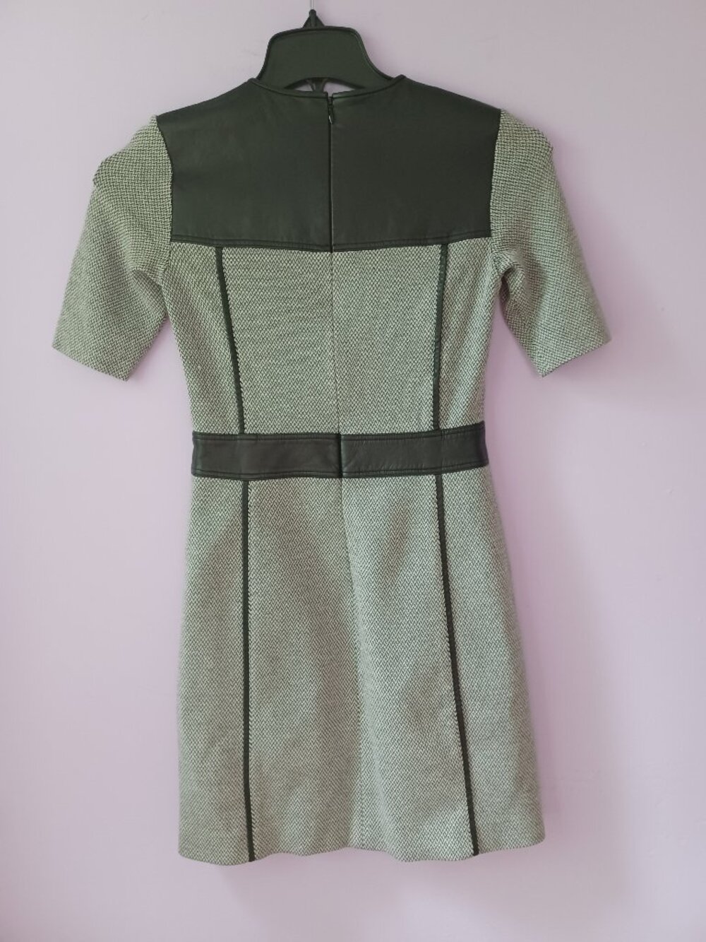 Theory Houndstooth and Leather Dress